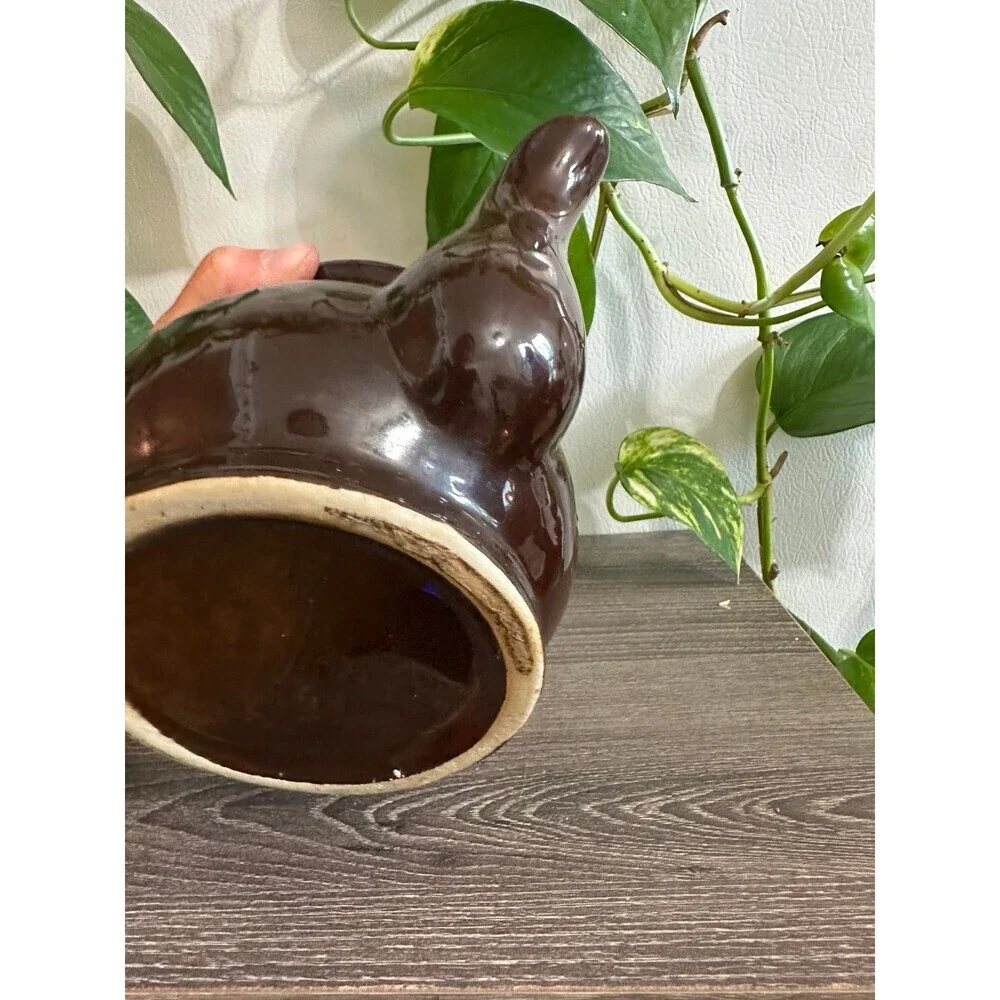 Vintage Brown Ceramic Teapot